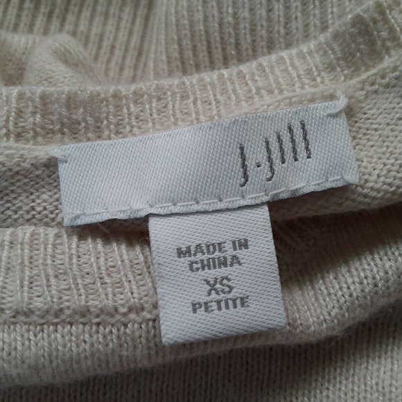 Vintage J Jill Tunic Sweater Size PXS Cotton Blend Tan Beige Tunic Layered Hem - Picture 4 of 8